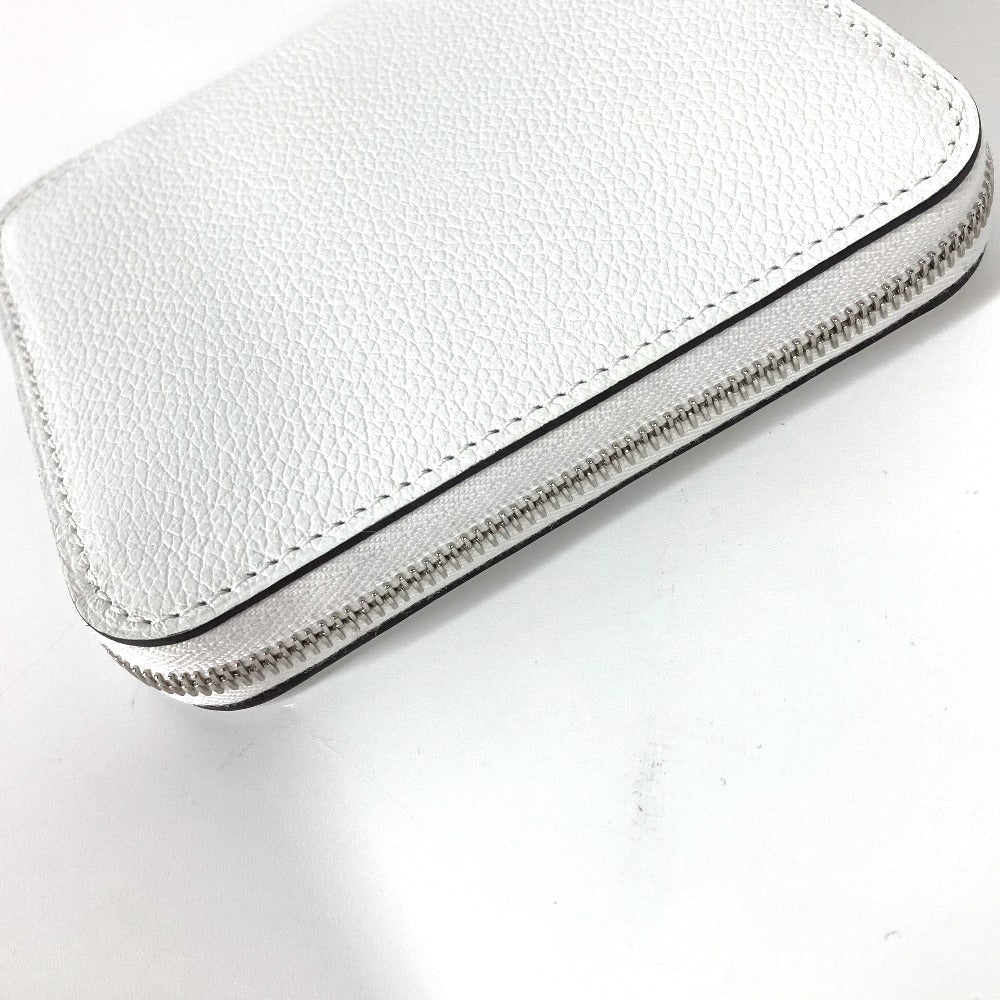 HERMES アザップ シルクイン コンパクト 小銭入れ 財布 コインケース レザー レディース ホワイト