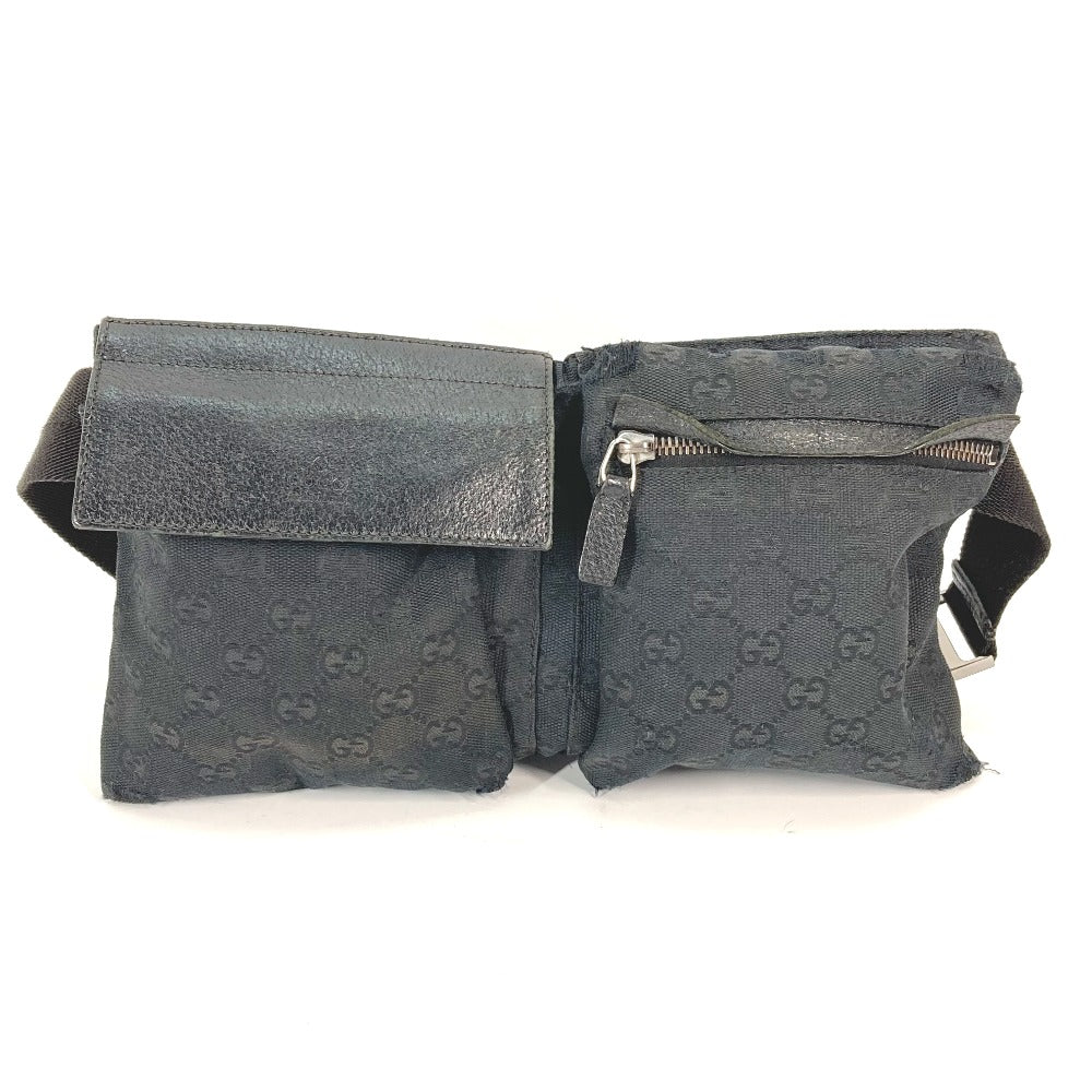 GUCCI 28566 ベルトバッグ GG ウエストバッグ ボディバッグ GGキャンバス/レザー メンズ ブラック