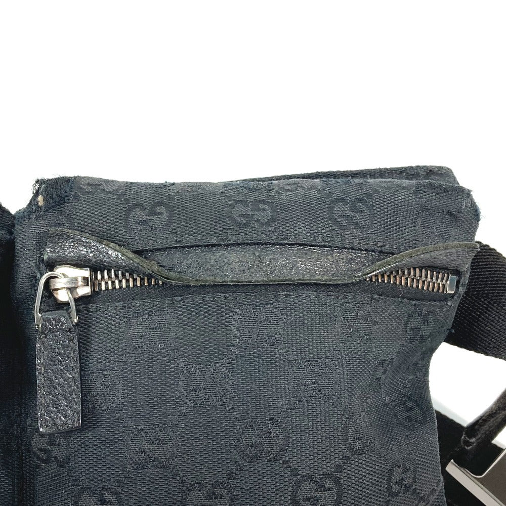 GUCCI 28566 ベルトバッグ GG ウエストバッグ ボディバッグ GGキャンバス/レザー メンズ ブラック