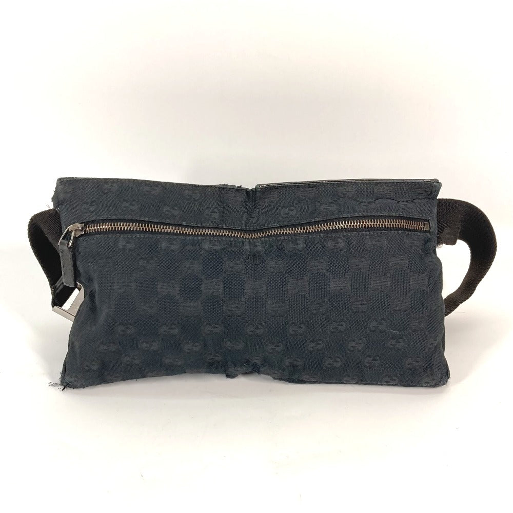 GUCCI 28566 ベルトバッグ GG ウエストバッグ ボディバッグ GGキャンバス/レザー メンズ ブラック