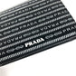PRADA 1MV204 総柄 ロゴ コンパクトウォレット 2つ折り財布 レザー レディース ブラック