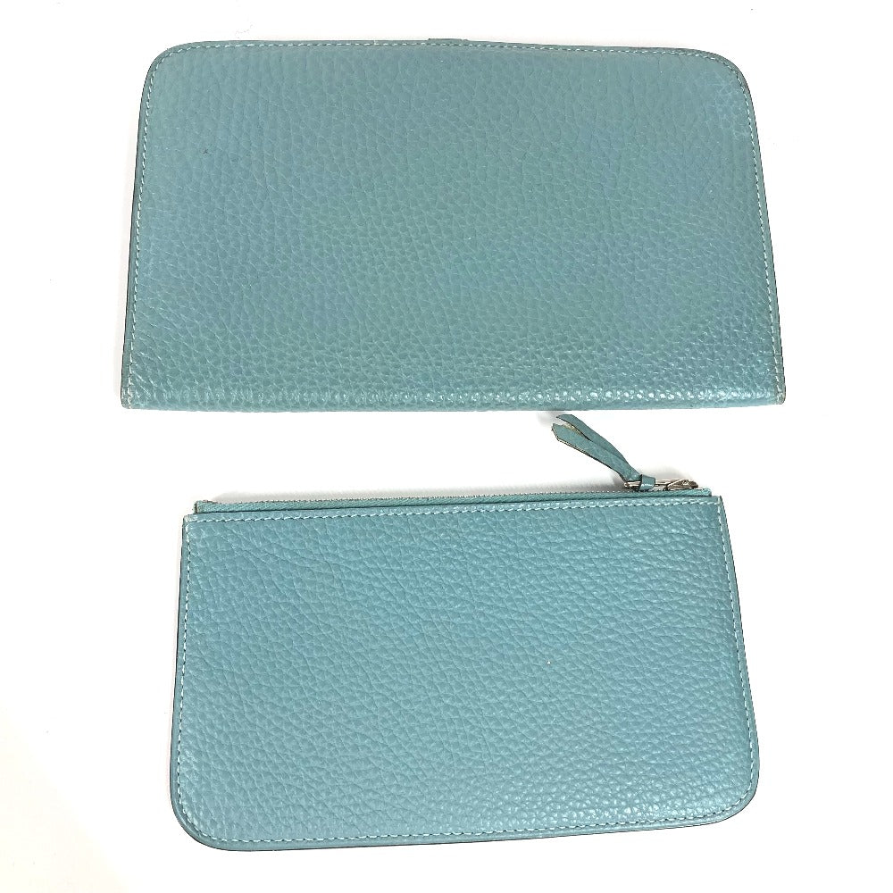 HERMES ロングウォレット ドゴンデュオ GM コインケース付き 小銭入れ 長財布 トゴ レディース ブルージーン ブルー