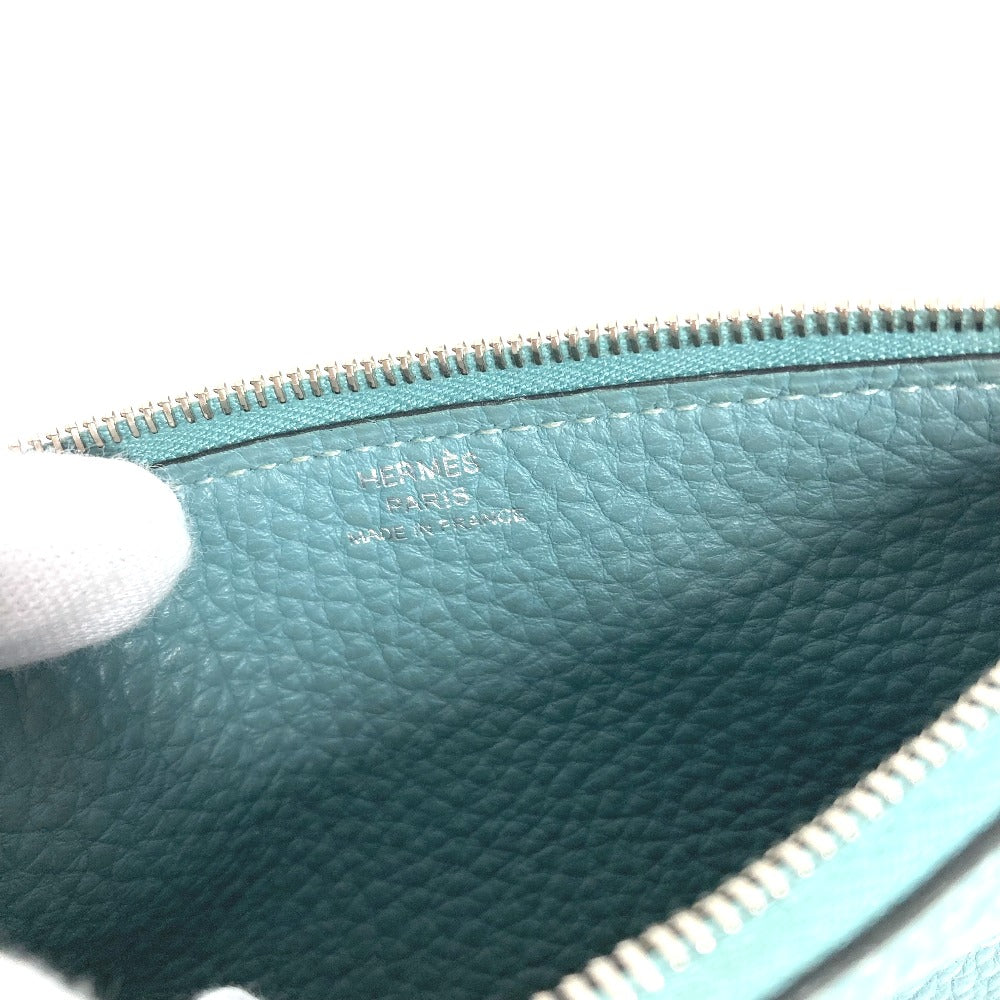 HERMES ロングウォレット ドゴンデュオ GM コインケース付き 小銭入れ 長財布 トゴ レディース ブルージーン ブルー