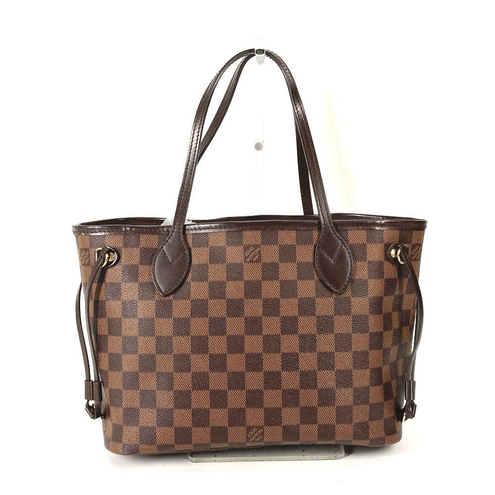 LOUIS VUITTON N41359 ダミエ ネヴァーフル PM ポーチ付き ショルダーバッグ カバン 肩掛け トートバッグ ダミエキャンバス メンズ エベヌ ブラウン