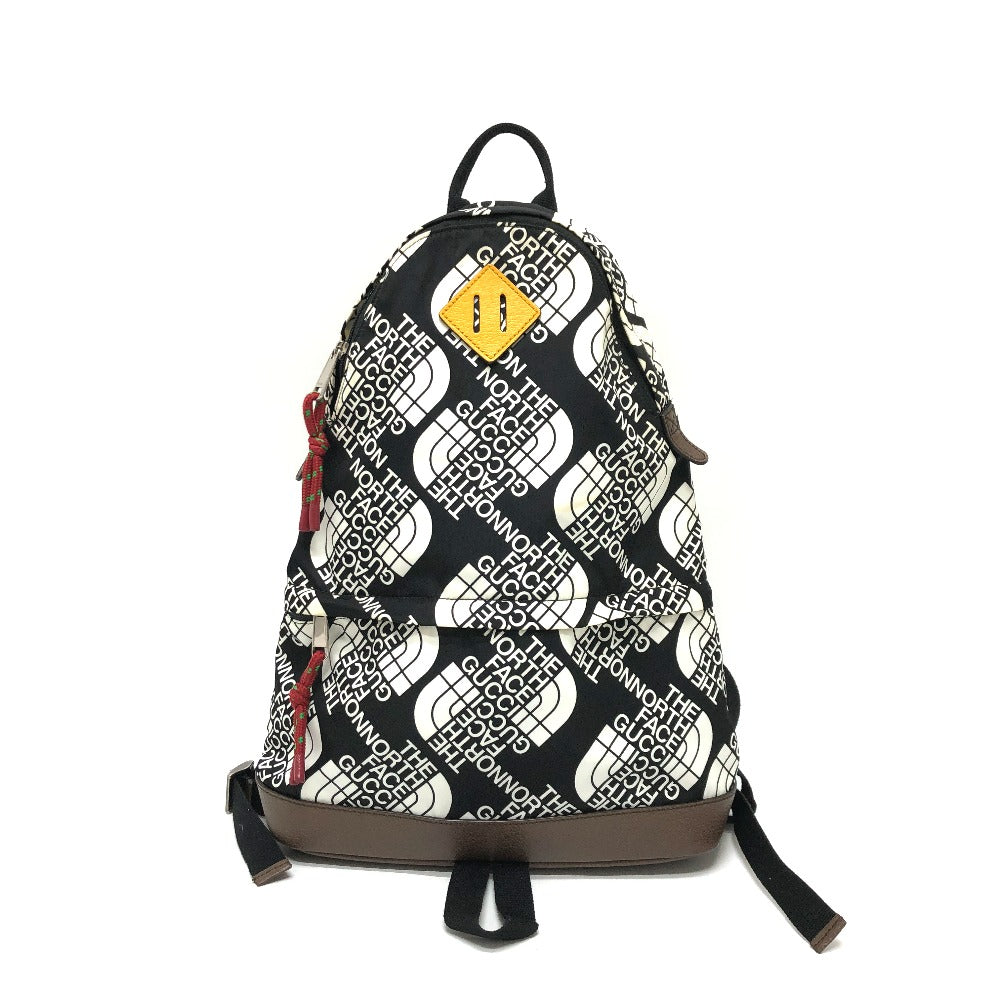 GUCCI 650288 GUCCI×THE NORTH FACE コラボ バックパック リュックサック ナイロン/レザー メンズ ブラック×ホワイト