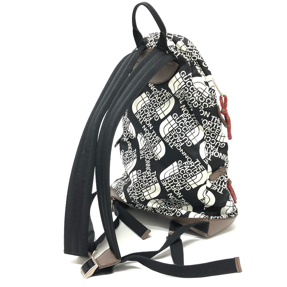 GUCCI 650288 GUCCI×THE NORTH FACE コラボ バックパック リュックサック ナイロン/レザー メンズ ブラック×ホワイト
