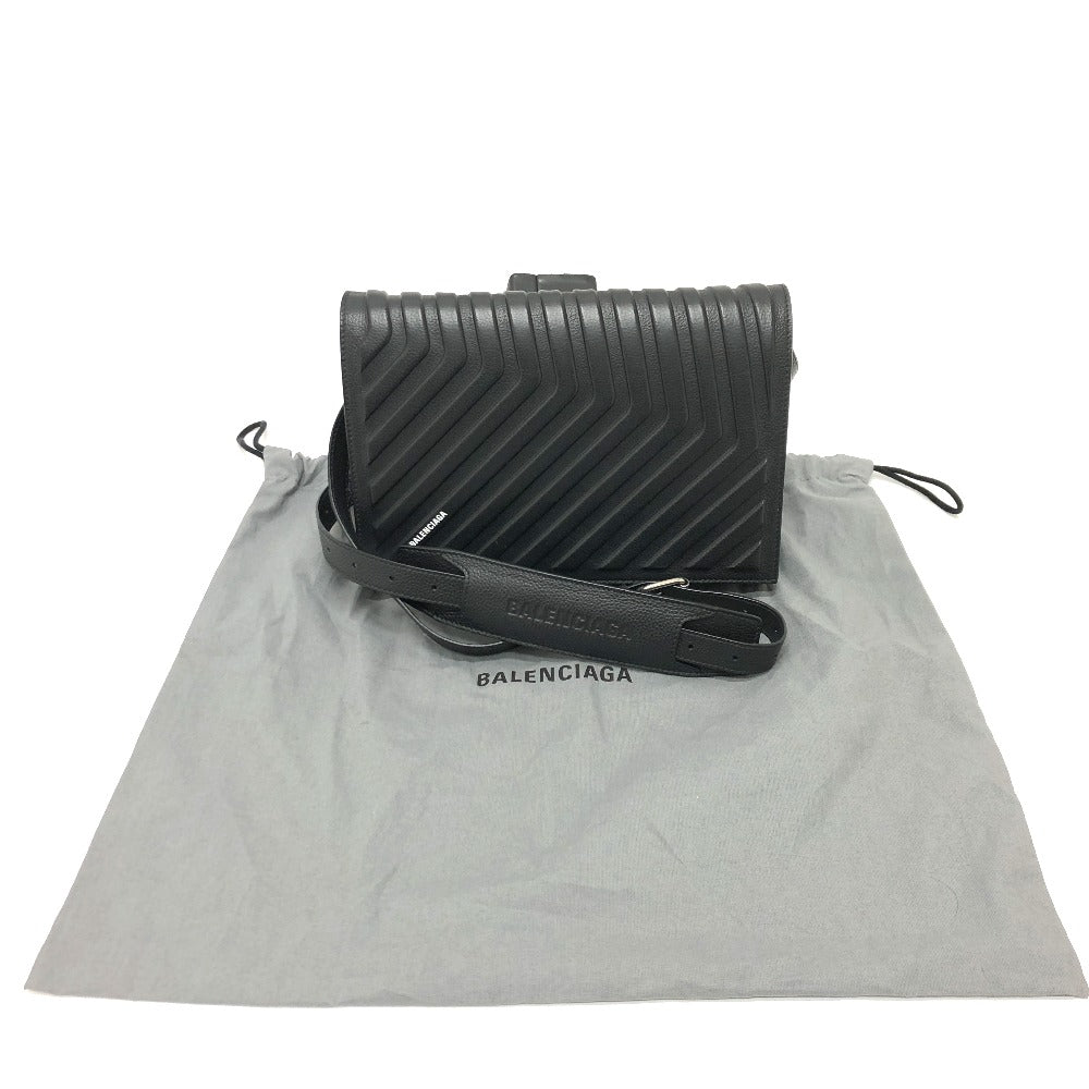BALENCIAGA 679465 Car Flap カー フラップ 斜め掛けバッグ ショルダーバッグ レザー レディース ブラック
