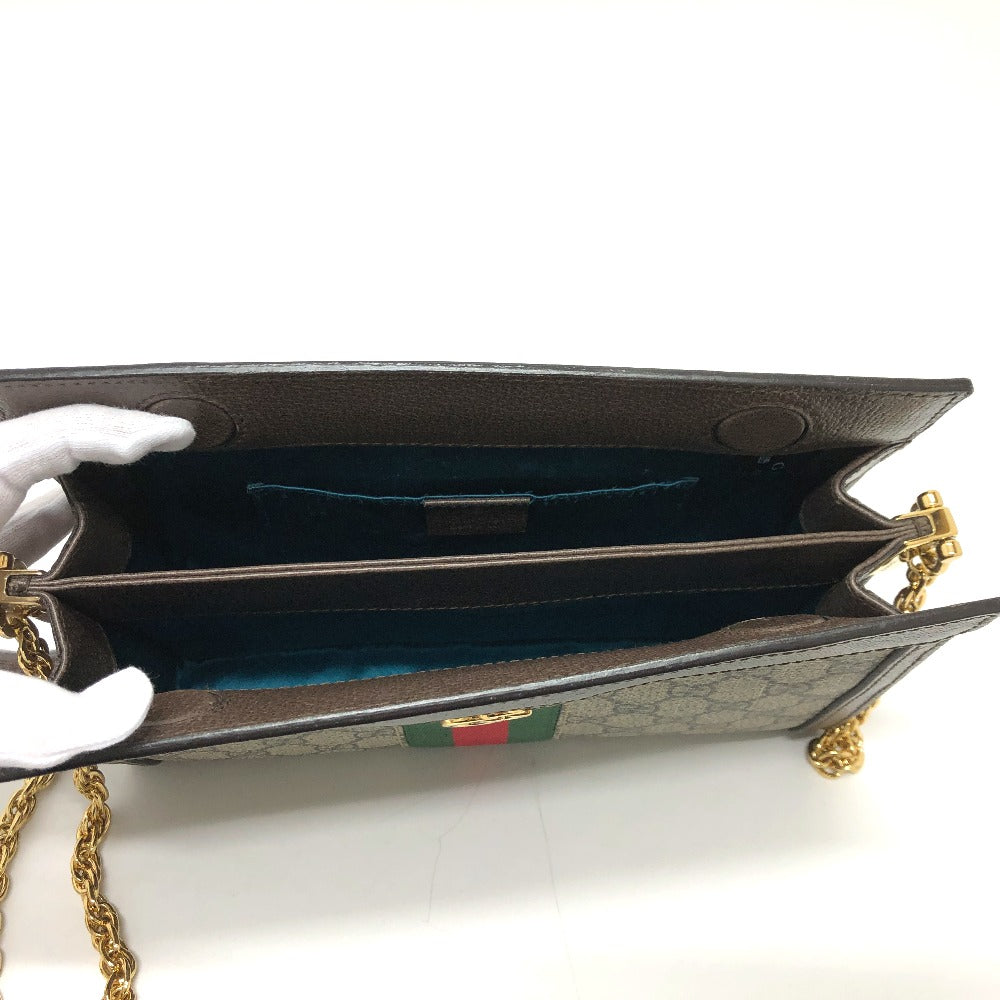 GUCCI 503877 オフィディア GG スモール チェーン カバン ショルダーバッグ GGスプリームキャンバス レディース ブラウン