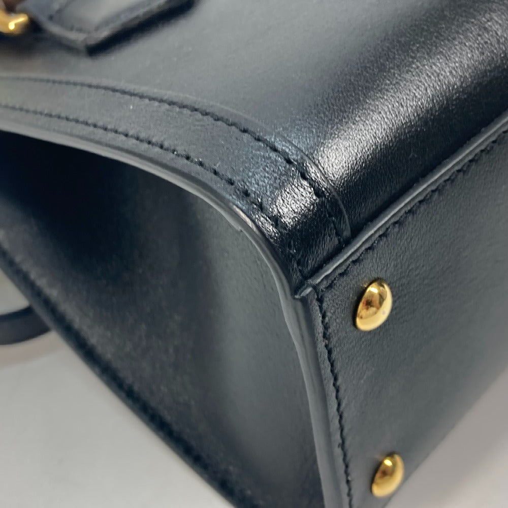 GUCCI 655661 ネオンカラーストラップ付 ダイアナ ミニ バンブー 2WAYハンドバッグ ショルダーバッグ 斜め掛け トートバッグ レザー レディース ブラック