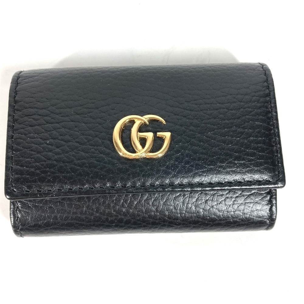 GUCCI 456118 鍵 GGマーモント 6連 キーケース レザー レディース ブラック