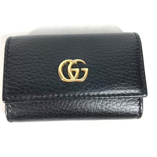 GUCCI 456118 鍵 GGマーモント 6連 キーケース レザー レディース ブラック