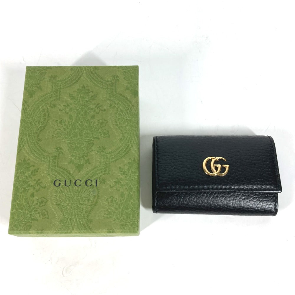 GUCCI 456118 鍵 GGマーモント 6連 キーケース レザー レディース ブラック