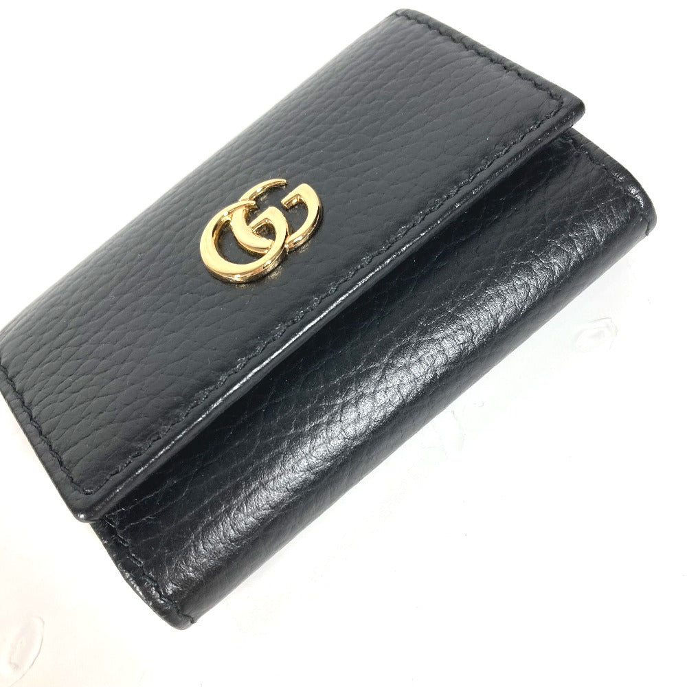 GUCCI 456118 鍵 GGマーモント 6連 キーケース レザー レディース ブラック