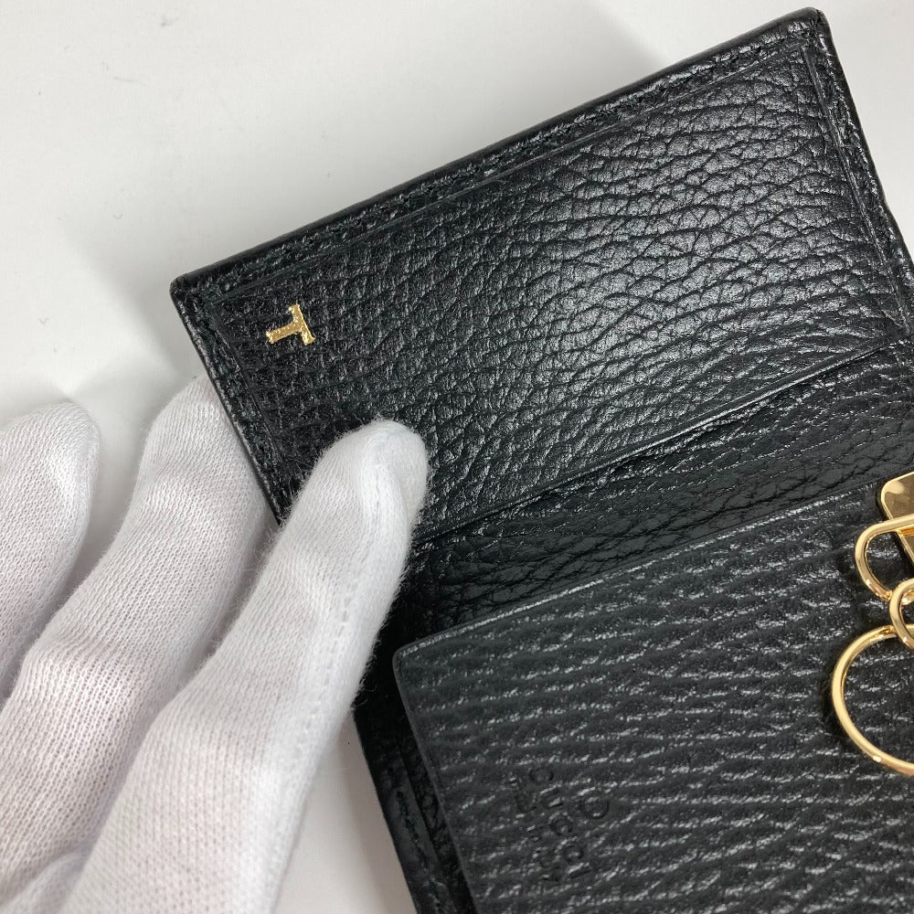GUCCI 456118 鍵 GGマーモント 6連 キーケース レザー レディース ブラック