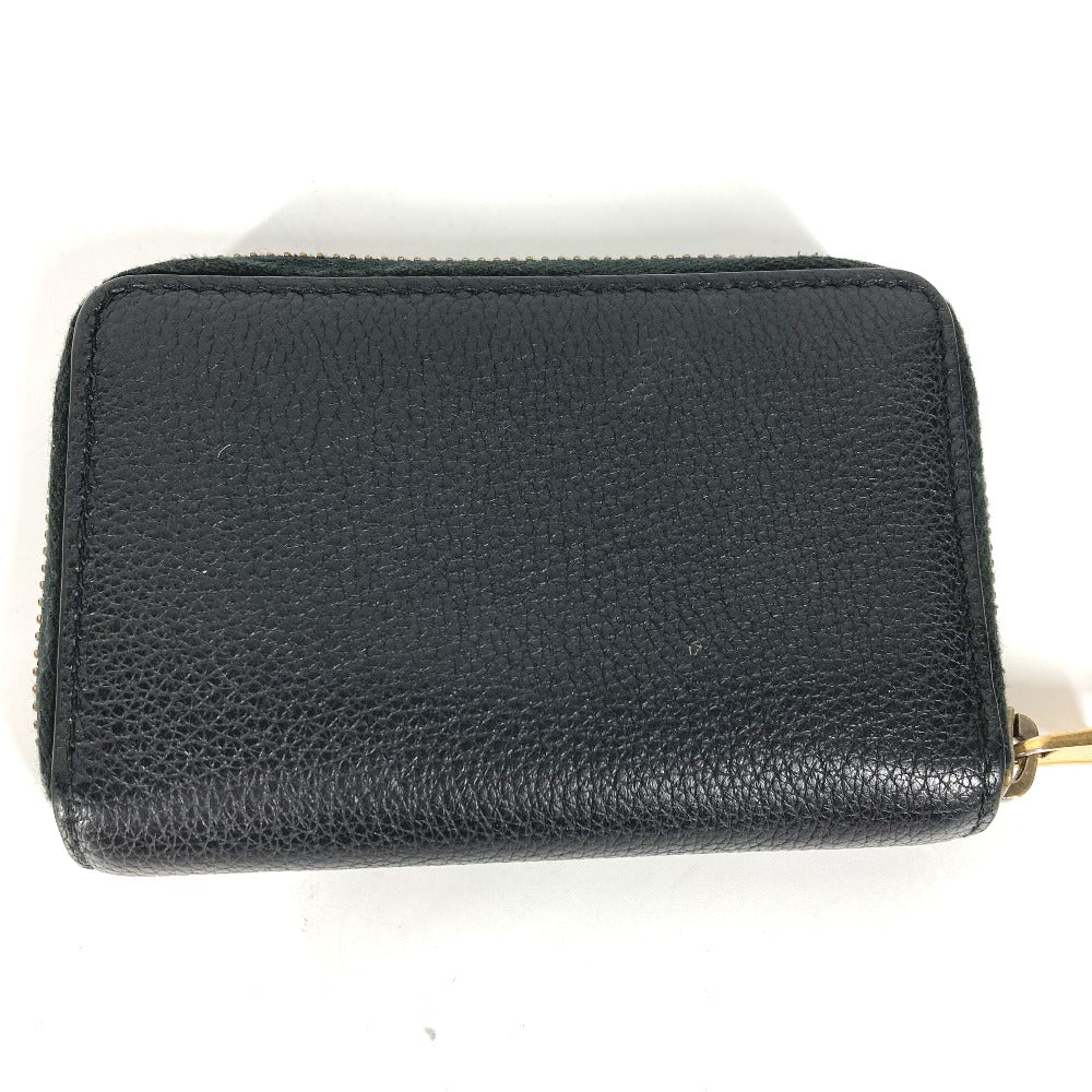 GUCCI 496319 小銭入れ 財布 ロゴ ラウンドファスナー コインケース レザー レディース ブラック