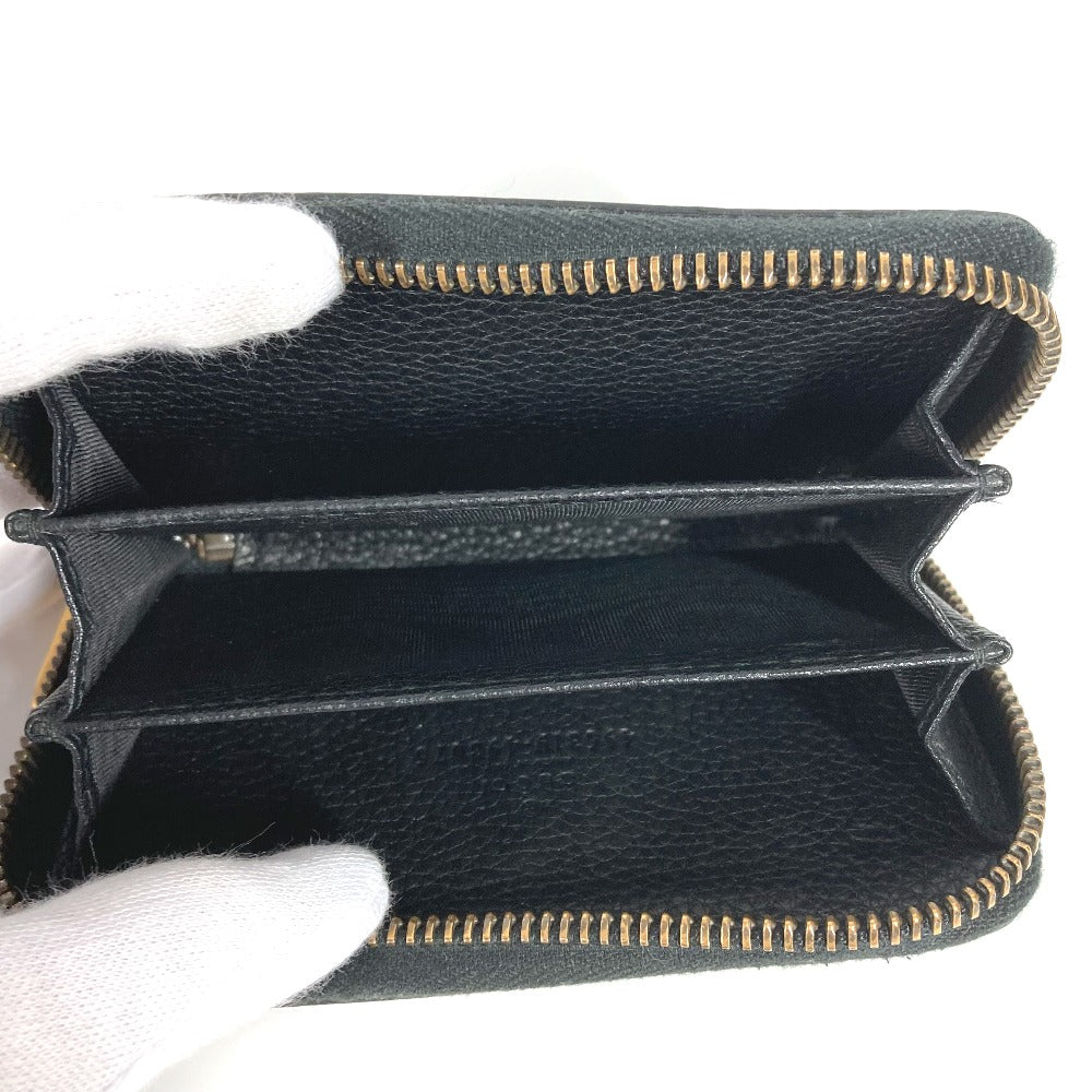 GUCCI 496319 小銭入れ 財布 ロゴ ラウンドファスナー コインケース レザー レディース ブラック