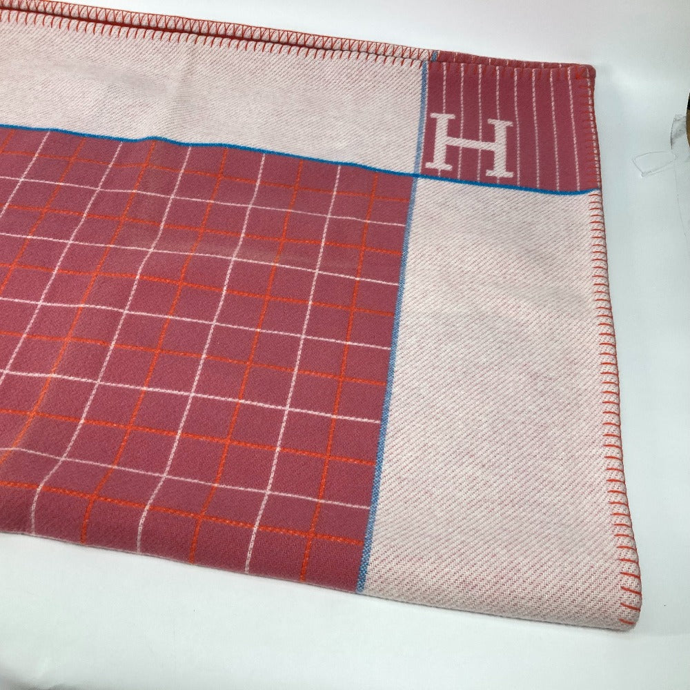 HERMES 毛布 インテリア アヴァロン ブランケット ウール/カシミヤ キッズ ピンク