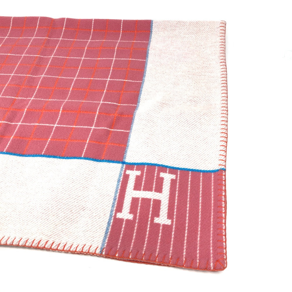 HERMES 毛布 インテリア アヴァロン ブランケット ウール/カシミヤ キッズ ピンク