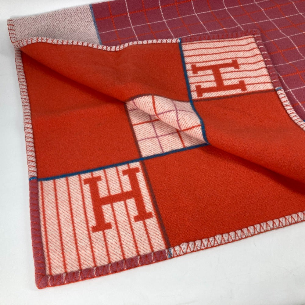 HERMES 毛布 インテリア アヴァロン ブランケット ウール/カシミヤ キッズ ピンク