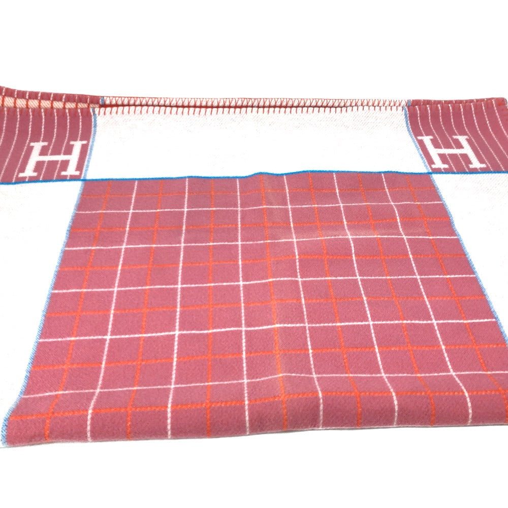 HERMES 毛布 インテリア アヴァロン ブランケット ウール/カシミヤ キッズ ピンク