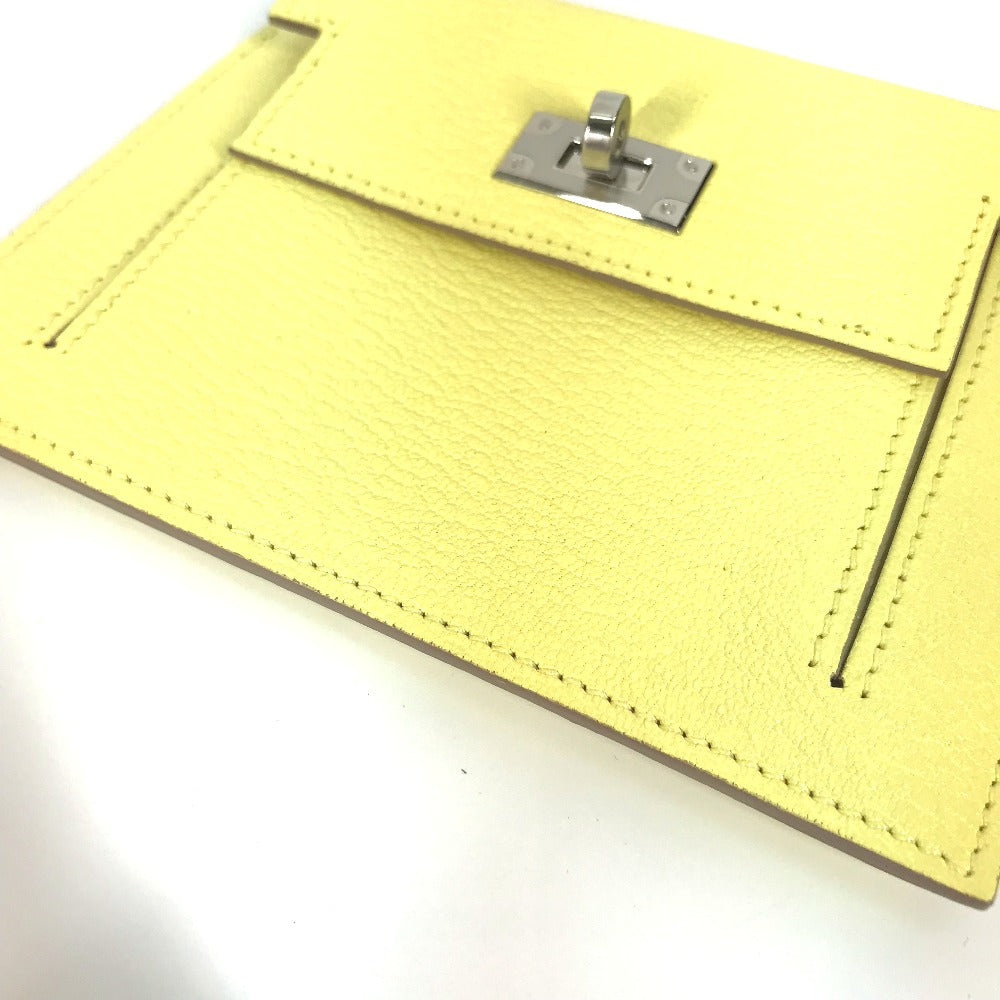 HERMES 小銭入れ ケリーポケット コンパクト 財布 コインケース シェーブル レディース イエロー