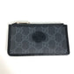 GUCCI 697717 GGスプリーム インターロッキングG カードケース フラグメントケース 財布 小銭入れ コインケース PVC/レザー メンズ ブラック