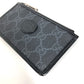 GUCCI 697717 GGスプリーム インターロッキングG カードケース フラグメントケース 財布 小銭入れ コインケース PVC/レザー メンズ ブラック
