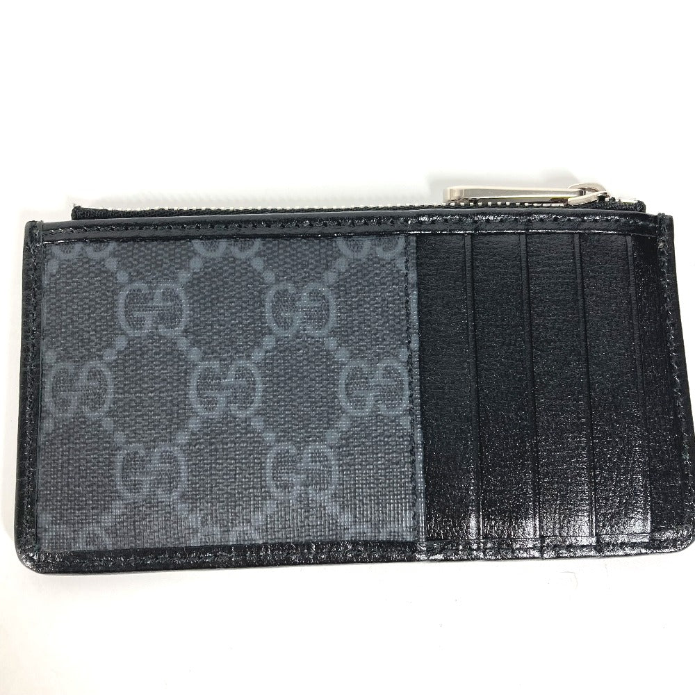 GUCCI 697717 GGスプリーム インターロッキングG カードケース フラグメントケース 財布 小銭入れ コインケース PVC/レザー メンズ ブラック