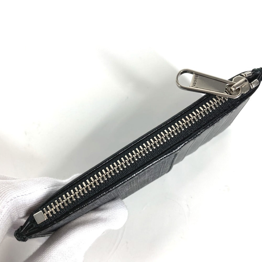 GUCCI 697717 GGスプリーム インターロッキングG カードケース フラグメントケース 財布 小銭入れ コインケース PVC/レザー メンズ ブラック