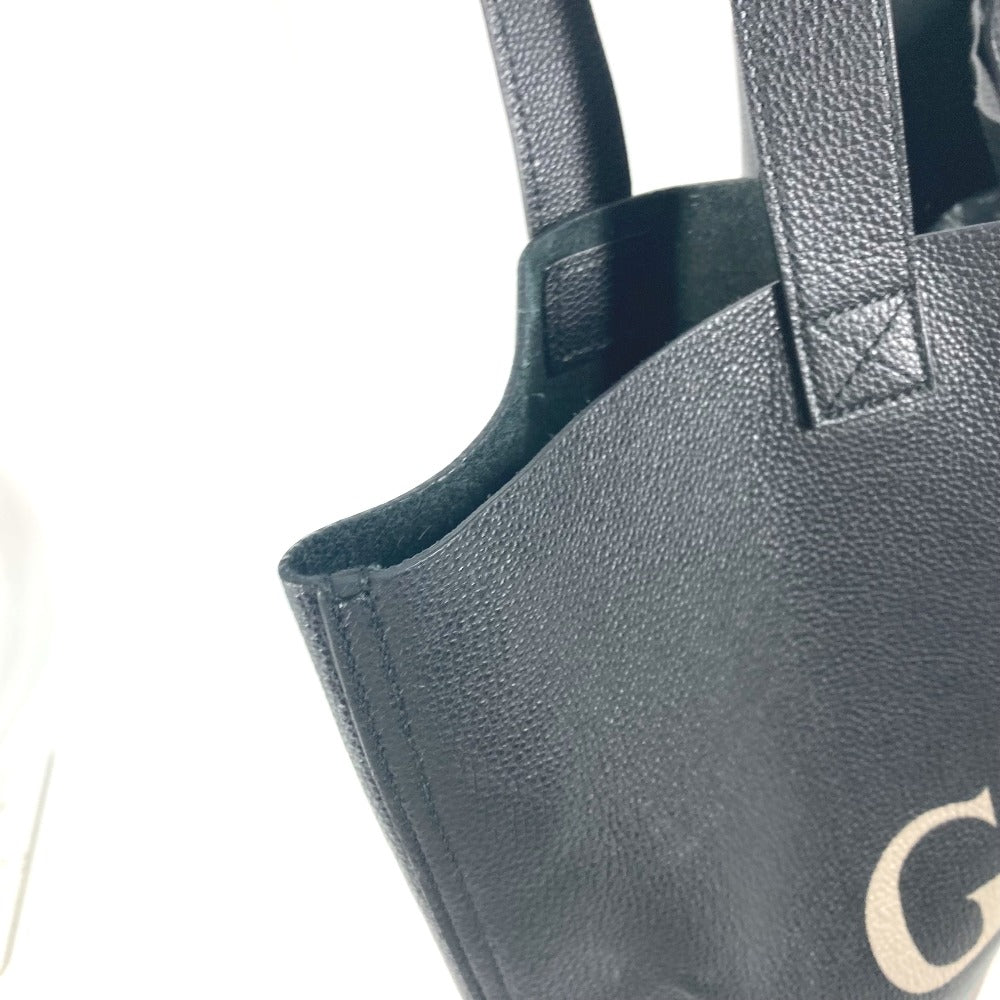 GUCCI 572768 シェリーライン ロゴプリント 肩掛け カバン ショルダーバッグ トートバッグ レザー ユニセックス ブラック