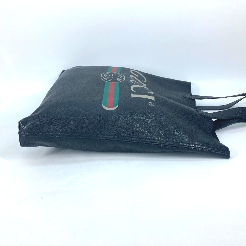 GUCCI 572768 シェリーライン ロゴプリント 肩掛け カバン ショルダーバッグ トートバッグ レザー ユニセックス ブラック