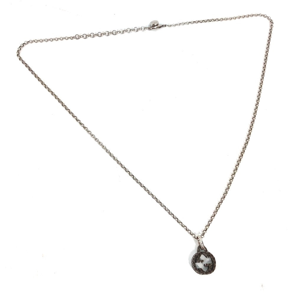GUCCI アラベスク インターロッキングG アクセサリー ペンダント チェーン ネックレス SV925 レディース シルバー