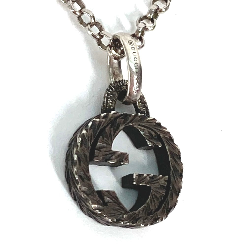 GUCCI アラベスク インターロッキングG アクセサリー ペンダント チェーン ネックレス SV925 レディース シルバー