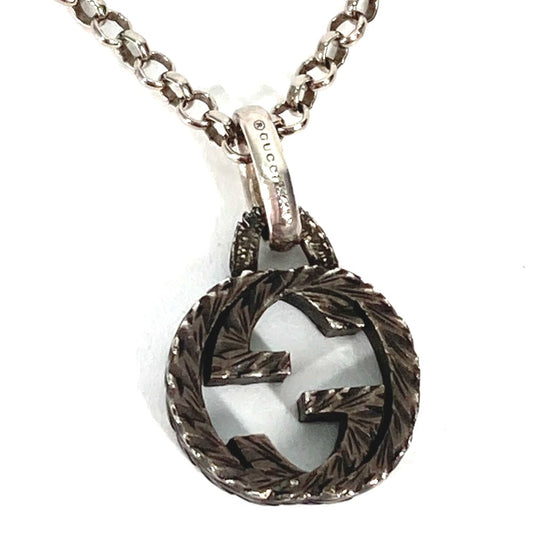 GUCCI アラベスク インターロッキングG アクセサリー ペンダント チェーン ネックレス SV925 レディース シルバー