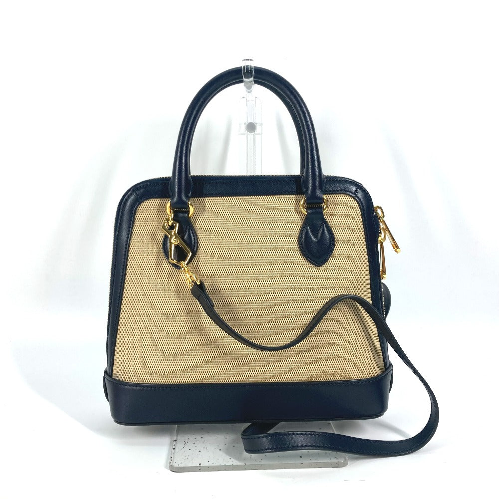 GUCCI 621220 ホースビット 1955 スモール トップハンドル 2WAY ショルダーバッグ 肩掛け 斜め掛け ハンドバッグ キャンバス/レザー レディース ベージュ×ダークネイビー