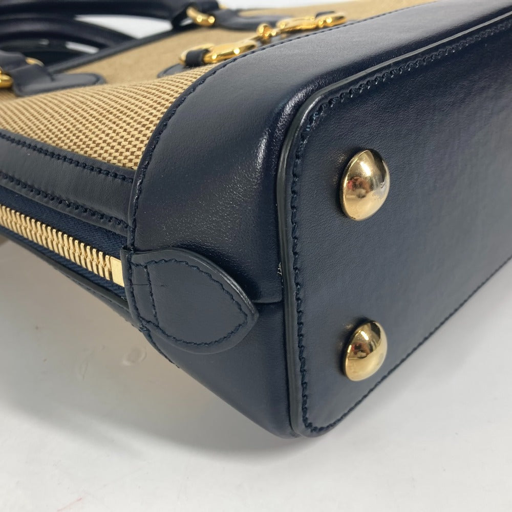 GUCCI 621220 ホースビット 1955 スモール トップハンドル 2WAY ショルダーバッグ 肩掛け 斜め掛け ハンドバッグ キャンバス/レザー レディース ベージュ×ダークネイビー