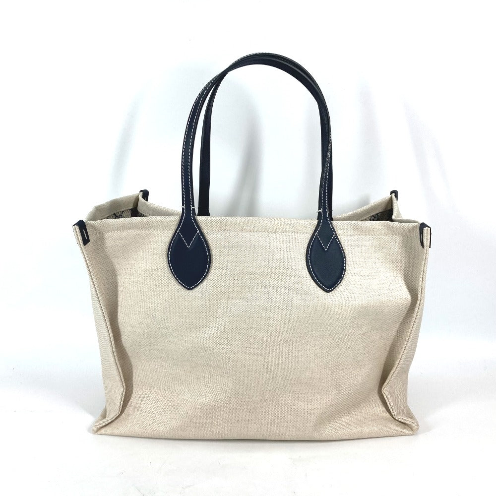 GUCCI 772176 日本限定 JAPAN ロゴ プリント ショルダーバッグ 肩掛け トートバッグ キャンバス/レザー レディース ベージュ系×ブラック