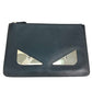 FENDI 7N0078 Monster Bugs Pouch/Clutch Bag in Black Leather for Men