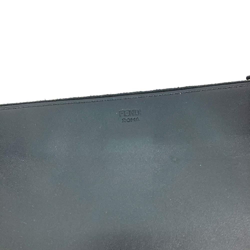 FENDI 7N0078 Monster Bugs Pouch/Clutch Bag in Black Leather for Men