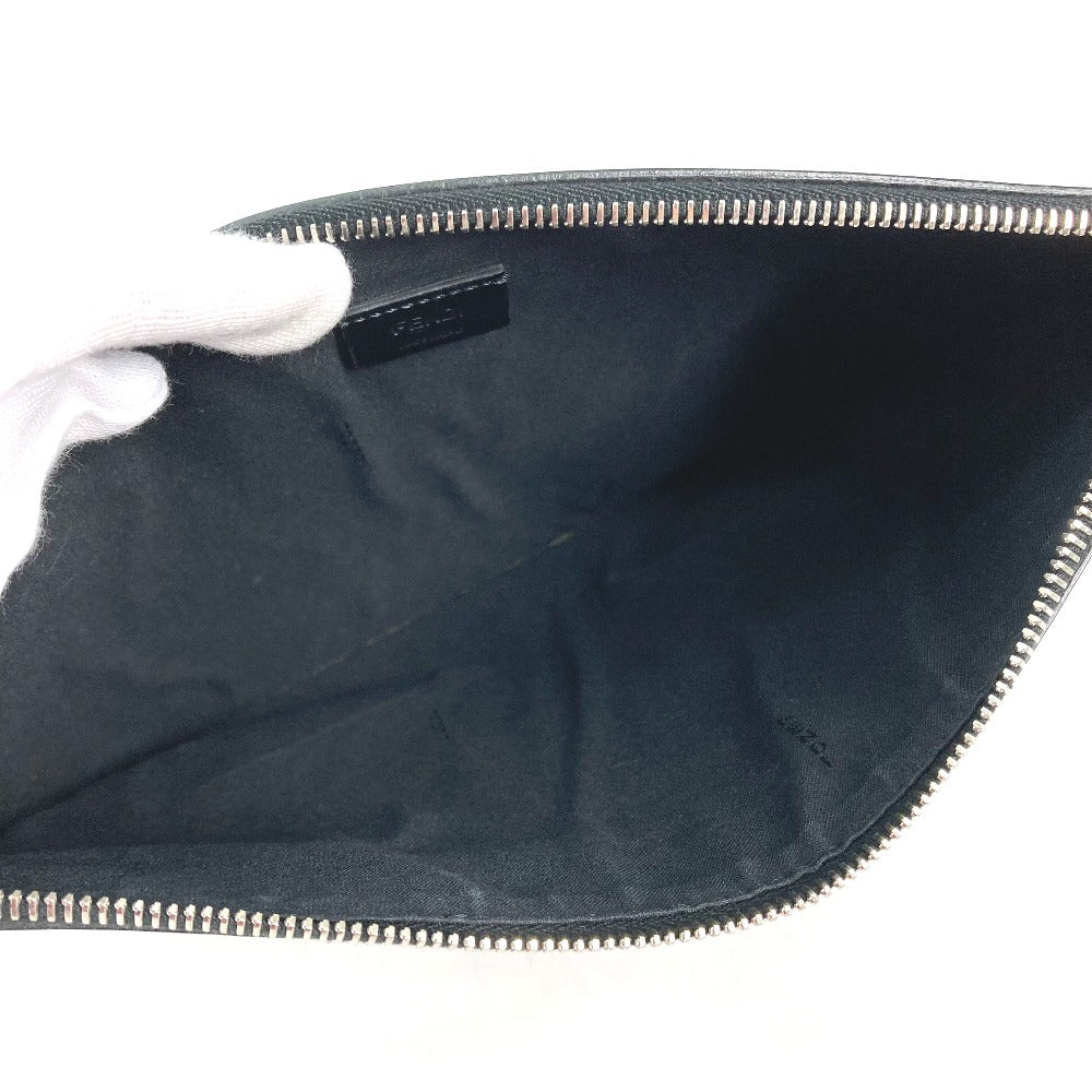 FENDI 7N0078 Monster Bugs Pouch/Clutch Bag in Black Leather for Men