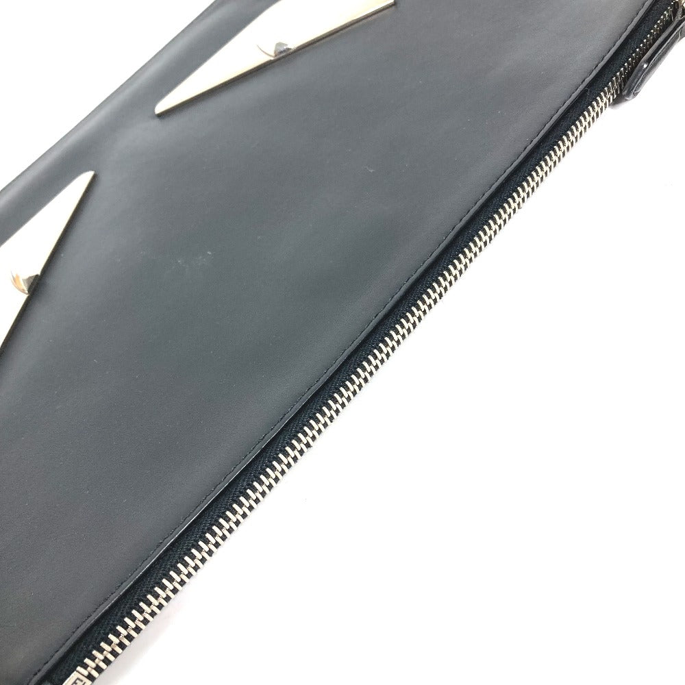 FENDI 7N0078 Monster Bugs Pouch/Clutch Bag in Black Leather for Men
