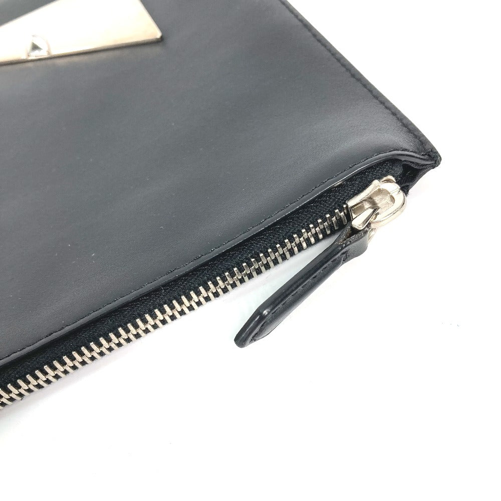 FENDI 7N0078 Monster Bugs Pouch/Clutch Bag in Black Leather for Men