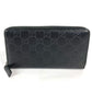 GUCCI 307987 グッチシマ GG ロングウォレット ラウンドファスナー 長財布 シマレザー レディース ブラック