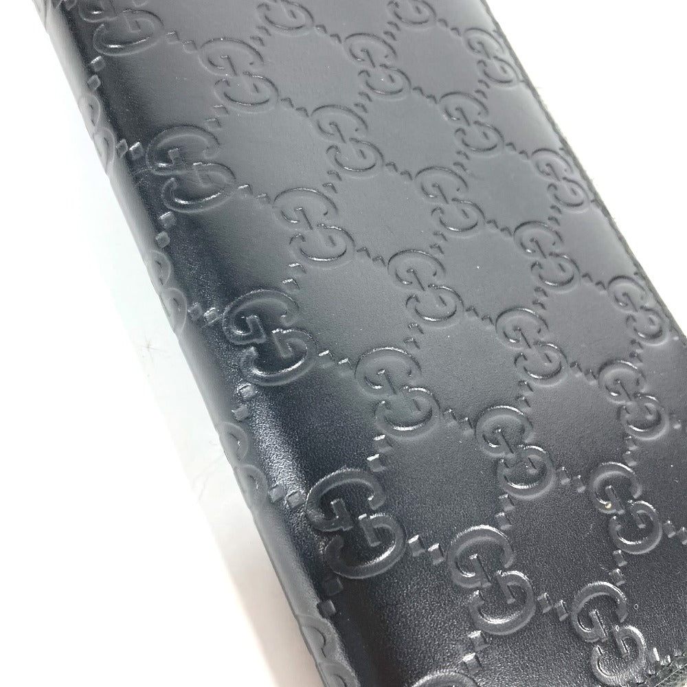 GUCCI 307987 グッチシマ GG ロングウォレット ラウンドファスナー 長財布 シマレザー レディース ブラック