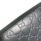 GUCCI 307987 グッチシマ GG ロングウォレット ラウンドファスナー 長財布 シマレザー レディース ブラック