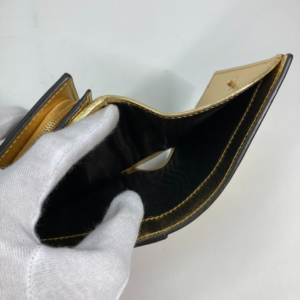 GUCCI 598587 コンパクトウォレット GGマーモント 2つ折り財布 レザー レディース ゴールド
