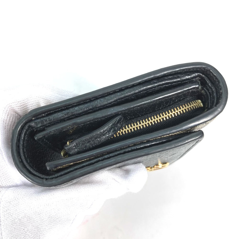 GUCCI 598587 GGスプリーム GGマーモント コンパクトウォレット 2つ折り財布 レザー/PVC レディース ベージュ