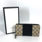 GUCCI 451249 GGスプリーム ロングウォレット ラウンドファスナー 長財布 PVC/レザー レディース ベージュ
