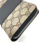 GUCCI 451249 GGスプリーム ロングウォレット ラウンドファスナー 長財布 PVC/レザー レディース ベージュ