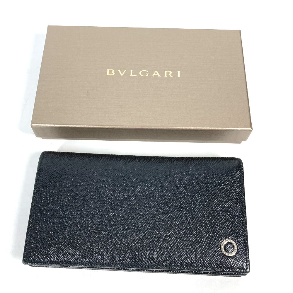 BVLGARI ロングウォレット ブリガリマン 2つ折り 長財布 レザー レディース ブラック